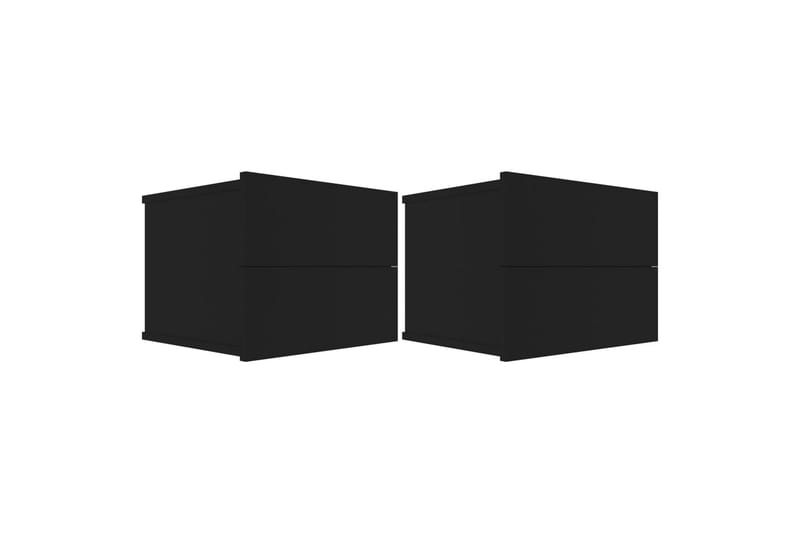 Nattbord 2 stk svart 40x30x30 cm sponplate - Svart - Møbler - Senger - Kontinentalsenger