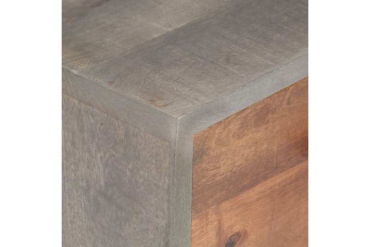 Nattbord grå 40x30x50 cm grov heltre mango - Grå - Møbler - Bord - Avlastningsbord & sidobord - Sengebord & nattbord