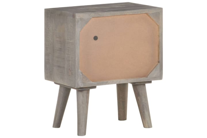 Nattbord grå 40x30x50 cm grov heltre mango - Grå - Møbler - Bord - Avlastningsbord & sidobord - Sengebord & nattbord