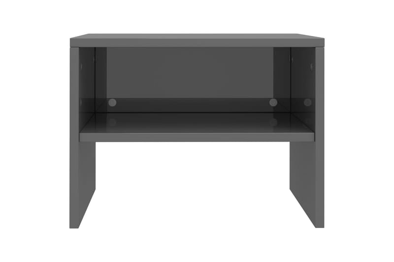 Nattbord høyglans grå 40x30x30 cm sponplate - Grå - Møbler - Bord - Avlastningsbord & sidobord - Sengebord & nattbord