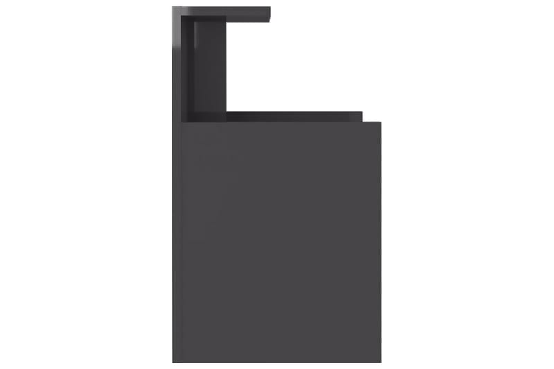 Nattbord høyglans grå 40x35x60 cm sponplate - Grå - Møbler - Bord - Avlastningsbord & sidobord - Sengebord & nattbord