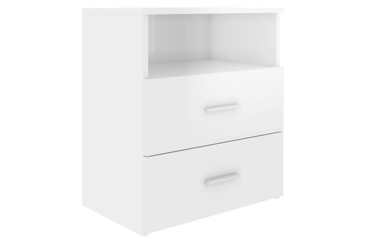 Nattbord høyglans hvit 50x32x60 cm - Hvit - Møbler - Bord - Avlastningsbord & sidobord - Sengebord & nattbord