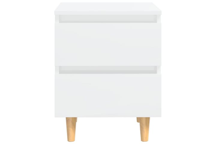 Nattbord & heltre furuben høyglans hvit 40x35x50 cm - Hvit - Møbler - Bord - Avlastningsbord & sidobord - Sengebord & nattbord
