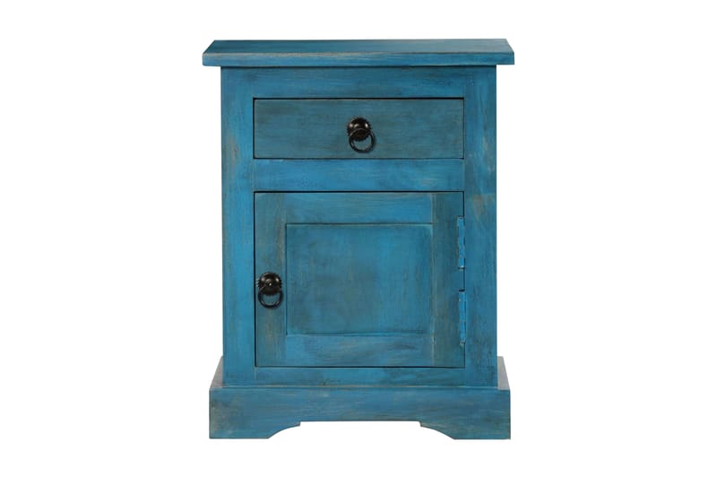 Nattbord heltre mango 40x30x50 cm blå - Blå - Møbler - Bord - Avlastningsbord & sidobord - Sengebord & nattbord
