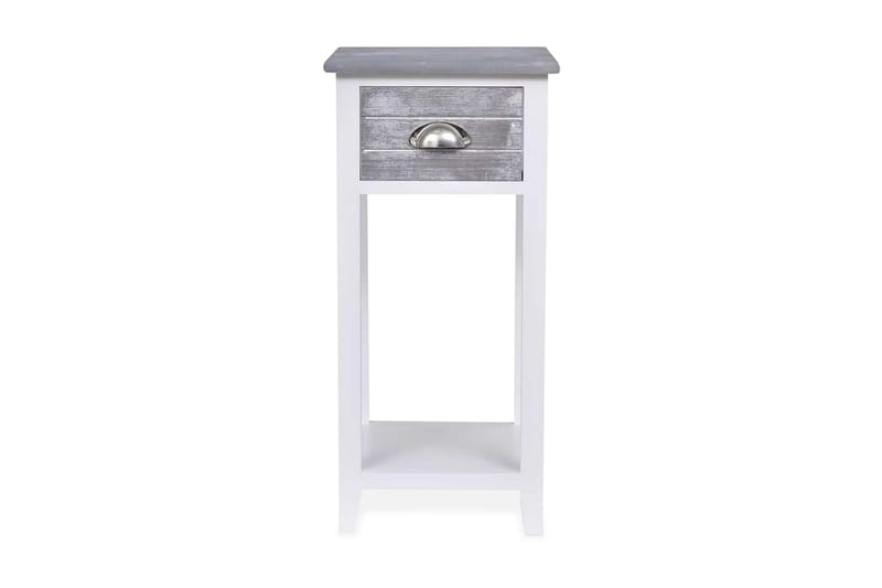 Nattbord med 1 skuff grå og hvit - Grå - Møbler - Bord - Spisebord & kjøkkenbord