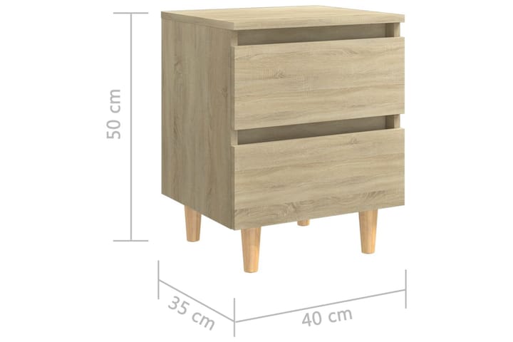 Nattbord med heltre furuben sonoma eik 40x35x50 cm - Brun - Møbler - Bord - Avlastningsbord & sidobord - Sengebord & nattbord