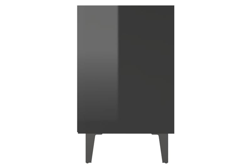 Nattbord med metallben 2 stk höyglans svart 40x30x50 cm - Svart - Møbler - Bord - Avlastningsbord & sidobord - Sengebord & nattbord