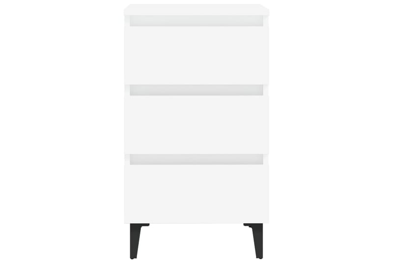Nattbord med metallben 2 stk hvit 40x35x69 cm - Hvit - Møbler - Bord - Avlastningsbord & sidobord - Sengebord & nattbord