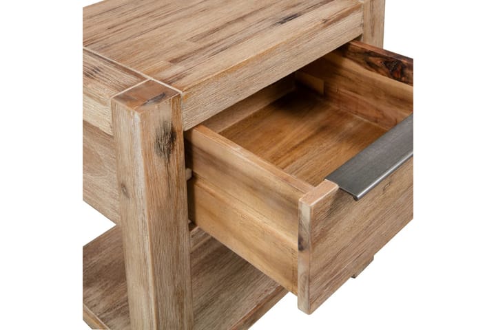 Nattbord med skuffer 2 stk 40x30x48 cm heltre akasie - Møbler - Bord - Avlastningsbord & sidobord - Sengebord & nattbord