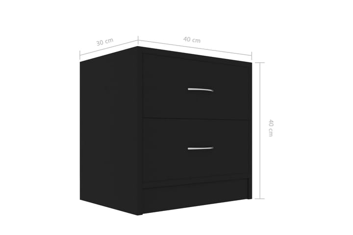 Nattbord svart 40x30x40 cm sponplate - Svart - Møbler - Bord - Avlastningsbord & sidobord - Sengebord & nattbord