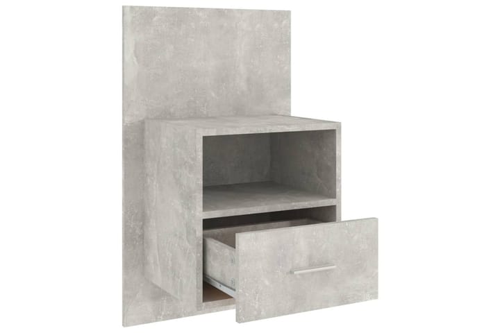 Veggmontert nattbord betonggrå konstruert tre - Grå - Møbler - Bord - Avlastningsbord & sidobord - Sengebord & nattbord
