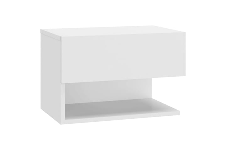 Veggmontert nattbord høyglans hvit konstruert tre - Hvit - Møbler - Bord - Avlastningsbord & sidobord - Sengebord & nattbord