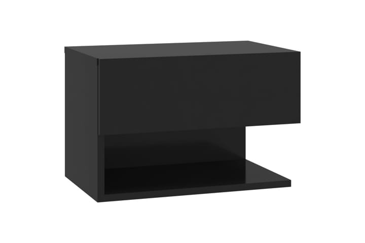 Veggmonterte nattbord 2 stk svart konstruert tre - Svart - Møbler - Bord - Avlastningsbord & sidobord - Sengebord & nattbord