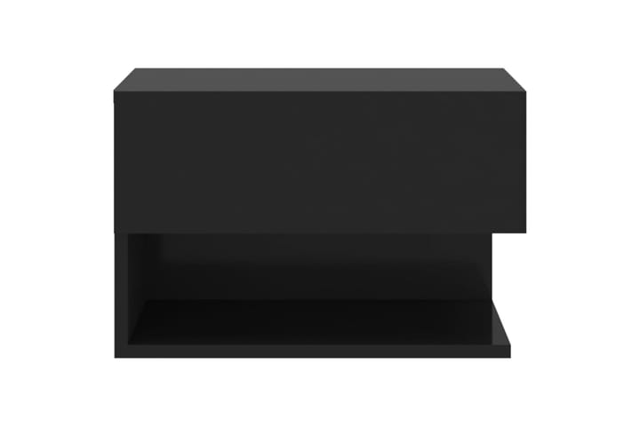 Veggmonterte nattbord 2 stk svart konstruert tre - Svart - Møbler - Bord - Avlastningsbord & sidobord - Sengebord & nattbord