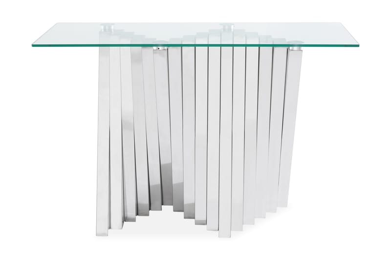 Avlastningsbord Mujtaba 120 cm - Rustfritt Stål | Glass - Møbler - Bord - Avlastningsbord & sidobord