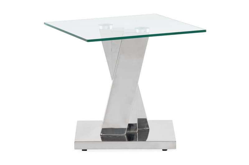 Avlastningsbord Mujtaba 50 cm - Rustfritt Stål | Glass - Møbler - Bord - Avlastningsbord & sidobord