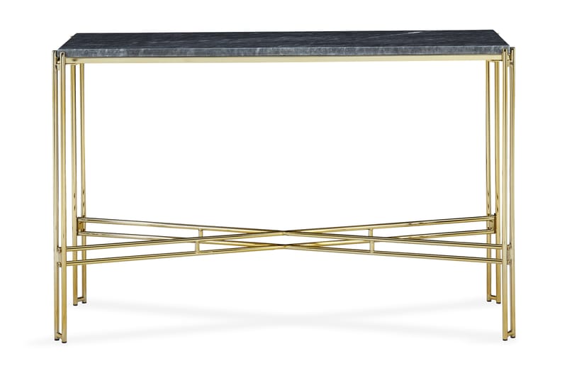 Avlastningsbord Sisko 100 cm Marmor - Grå|Messing - Møbler - Bord - Sofabord
