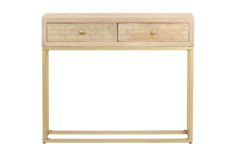 Konsollbord gull 90x30x75 cm heltre mango - Møbler - Bord - Sofabord