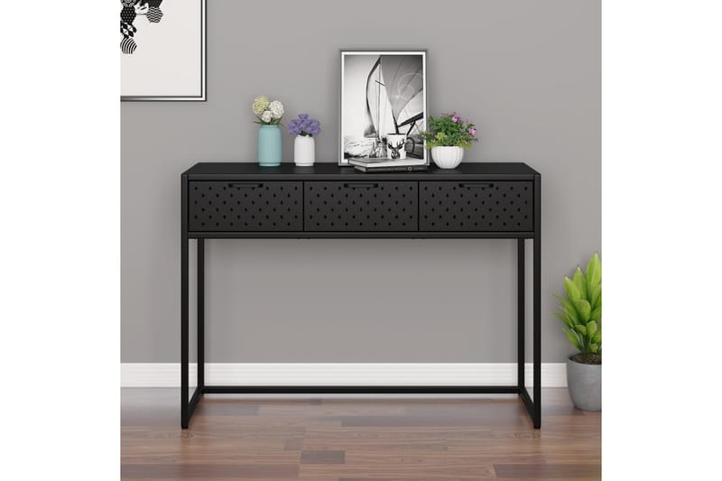 Konsollbord svart 106x35x75 cm stål - Svart - Møbler - Bord - Avlastningsbord & sidobord - Konsollbord & gangbord