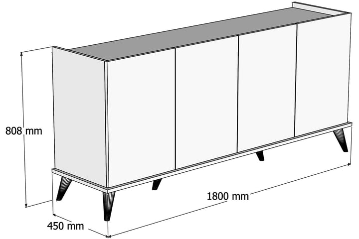 Sidebord Elegaia 180 cm - Mørkebrun - Møbler - Bord - Avlastningsbord & sidobord