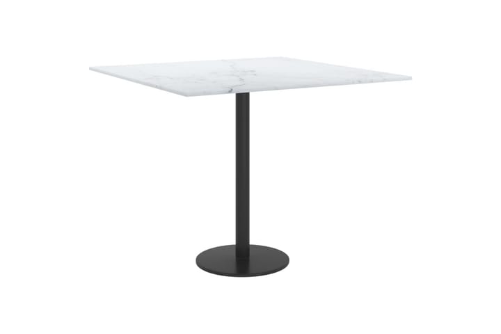 Bordplate hvit 50x50 cm 6 mm herdet glass med marmor design - Hvit - Møbler - Bord - Bordtilbehør - Ileggsplate