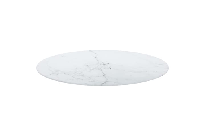 Bordplate hvit 80x1 cm herdet glass med marmor design - Hvit - Møbler - Bord - Bordtilbehør - Ileggsplate