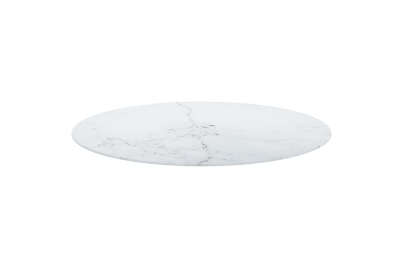 Bordplate hvit 90x1 cm herdet glass med marmor design - Hvit - Møbler - Bord - Bordtilbehør - Ileggsplate