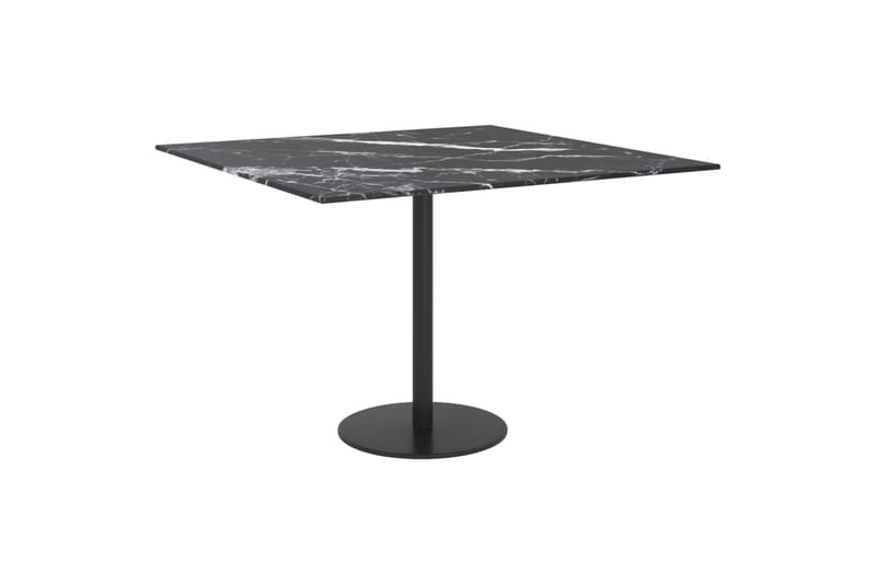 Bordplate svart 60x60 cm 6 mm herdet glass med marmor design - Svart - Møbler - Bord - Bordtilbehør - Ileggsplate