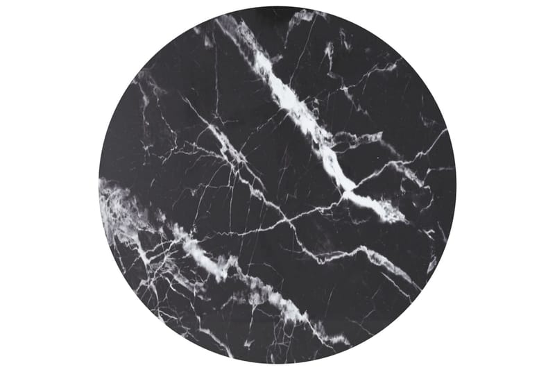 Bordplate svart 80x1 cm herdet glass med marmor design - Svart - Møbler - Bord - Bordtilbehør - Ileggsplate