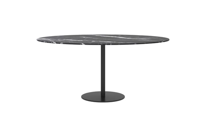 Bordplate svart 90x1 cm herdet glass med marmor design - Svart - Møbler - Bord - Bordtilbehør - Ileggsplate