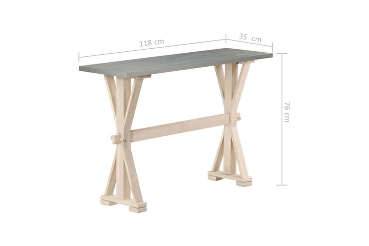 Konsollbord med sinktopp 118x35x76 cm heltre mango - Møbler - Bord - Bordtilbehør - Ileggsplate