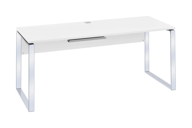 Hjørneskrivebord Burbach 181 cm - Hvit/Krom - Møbler - Bord - Kontorbord - Skrivebord - Hjørneskrivebord