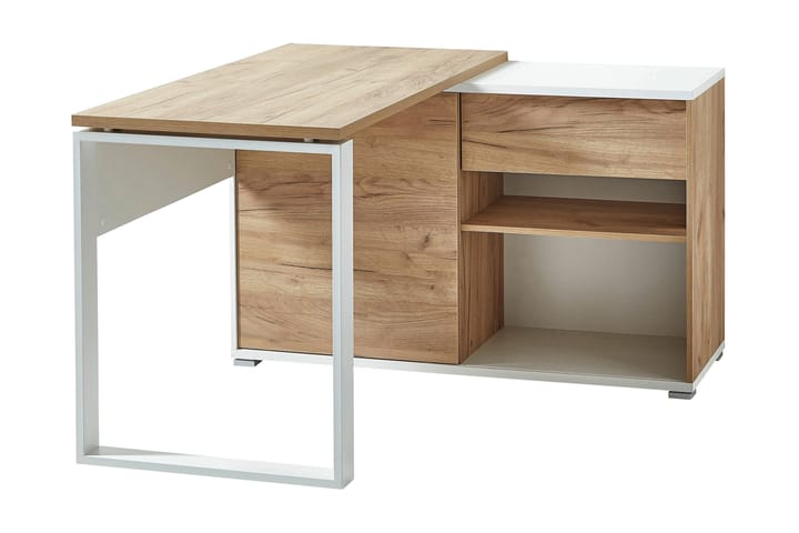 Hjørneskrivebord Lioni 120 cm - Hvit|Eik - Møbler - Bord - Kontorbord - Skrivebord