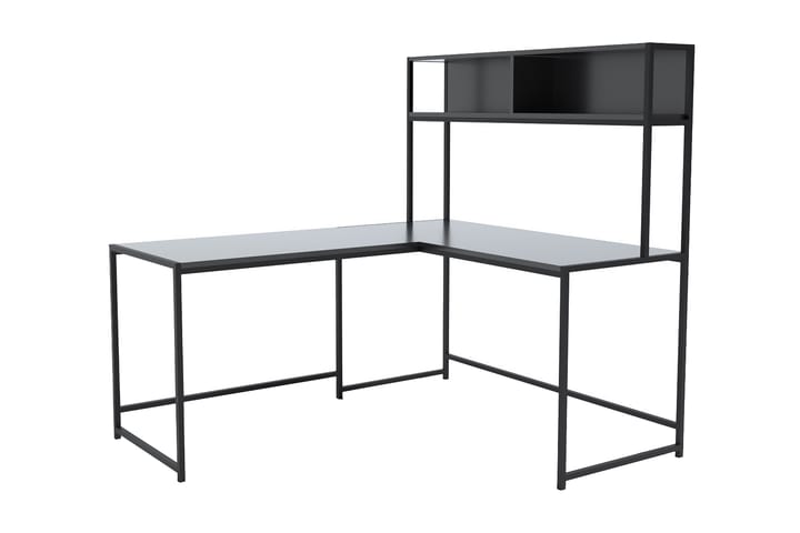 Hjørneskrivebord Tasarima 154 cm med Oppbevaringshyller - Svart - Møbler - Bord - Kontorbord - Skrivebord - Hjørneskrivebord