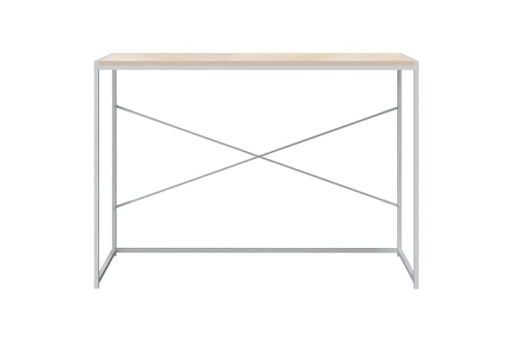 Databord hvit og eik 110x60x70 cm sponplate - Brun - Møbler - Bord - Kontorbord - Skrivebord