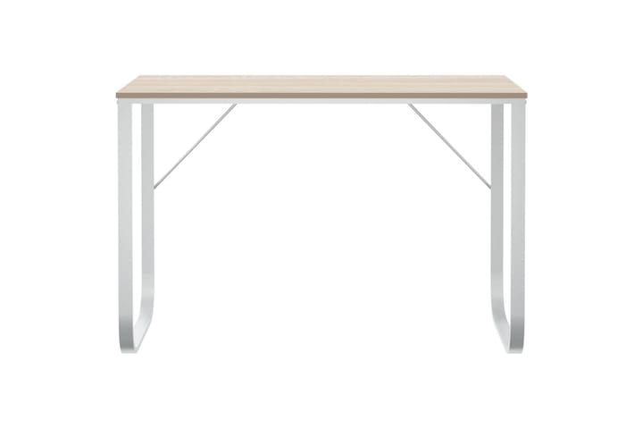 Databord hvit og eik 110x60x73 cm sponplate - Brun - Møbler - Bord - Kontorbord - Skrivebord