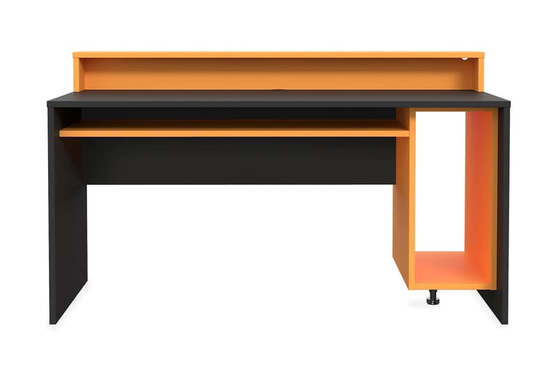 Gaming Skrivebord Kilcott 160 cm med Oppbevaringshylle - Svart/Oransje - Møbler - Bord - Kontorbord - Skrivebord