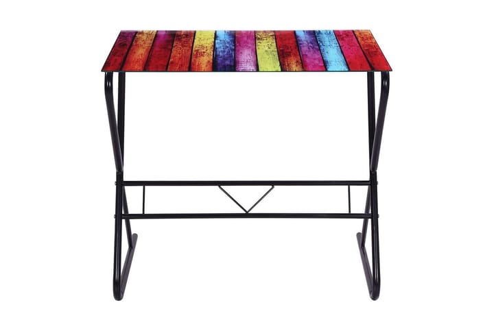Glass skrivebord med regnbue design - Flerfarget - Møbler - Bord - Kontorbord - Skrivebord