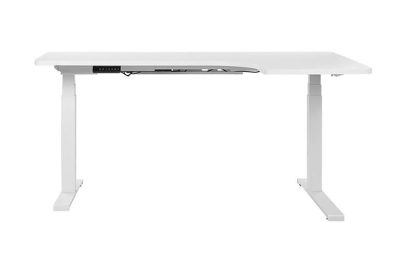 Hjørneskrivebord Hengrove 160 cm Høyre Elektriskt Justerbart - Hvit - Møbler - Bord - Kontorbord - Skrivebord