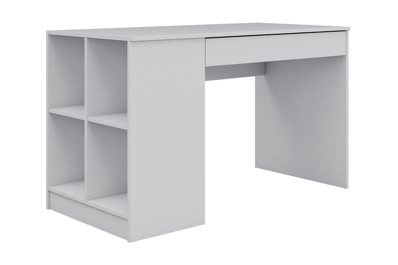 Kadel Skrivebord 120 cm med Oppbevaring - Hvit/Brun - Møbler - Bord - Kontorbord - Skrivebord
