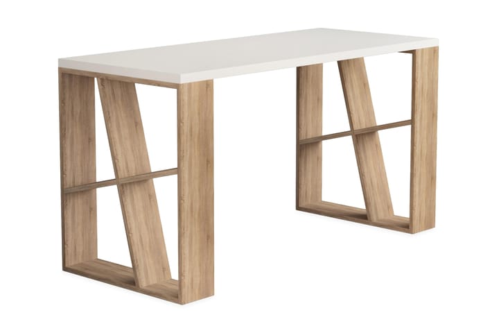 Skrivebord Adong 140 cm - Hvit/Eikfarge - Møbler - Bord - Kontorbord - Skrivebord