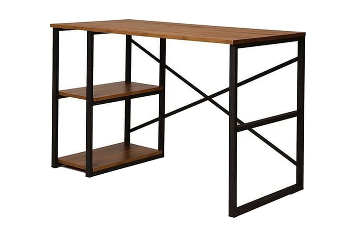 Skrivebord Aizpute 120 cm med Oppbevaring Hylle - Natur/Svart - Møbler - Bord - Kontorbord - Skrivebord