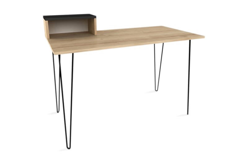 Skrivebord Alves 120 cm med Oppbevaringshylle Brun/Svart - Homemania - Møbler - Bord - Kontorbord - Skrivebord