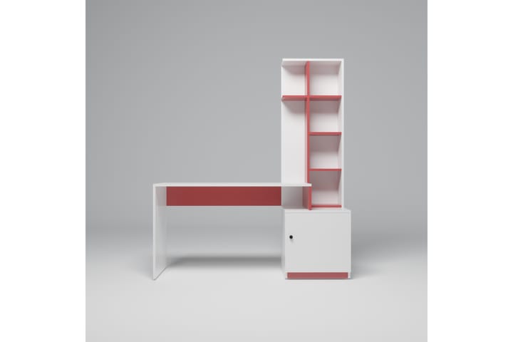 Skrivebord Aplhensa 170 cm - Hvit / Rød - Møbler - Bord - Kontorbord - Skrivebord