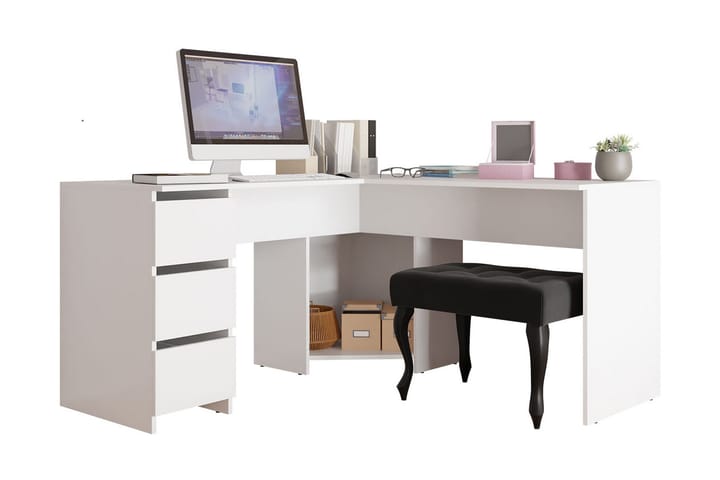 Skrivebord Areias142 cm - Hvit - Møbler - Bord - Kontorbord - Skrivebord - Hjørneskrivebord