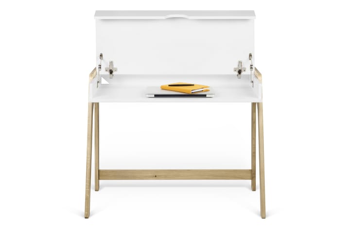 Skrivebord Aura 94 cm med Oppbevaring - Hvit/Natur - Møbler - Bord - Kontorbord - Skrivebord