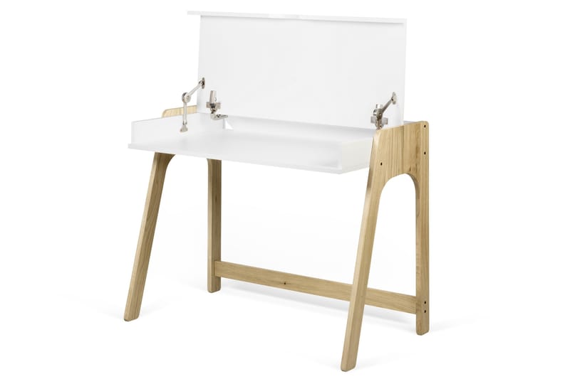 Skrivebord Aura 94 cm med Oppbevaring - Hvit/Natur - Møbler - Bord - Kontorbord - Skrivebord