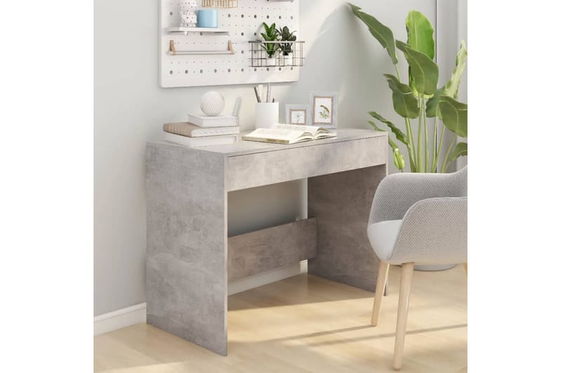 Skrivebord betonggrå 101x50x76,5 cm sponplate - Grå - Møbler - Bord - Kontorbord - Skrivebord