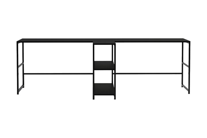 Skrivebord Buyukada 240 cm med Oppbevaring 2 Hyller - Svart - Møbler - Bord - Kontorbord - Skrivebord