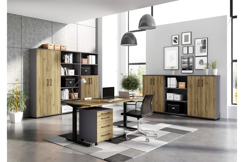 Skrivebord Campano 180 cm - Brun/Svart - Møbler - Bord - Kontorbord - Skrivebord - Hev og senkbart skrivebord